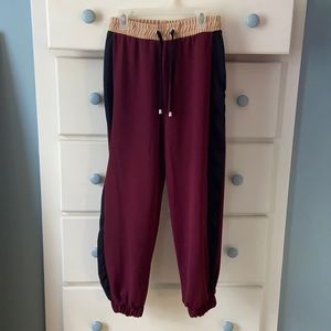 Zara maroon/black jogger pants size small